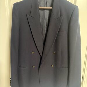 Yves saint Laurent Double-Breasted Navy Blazer